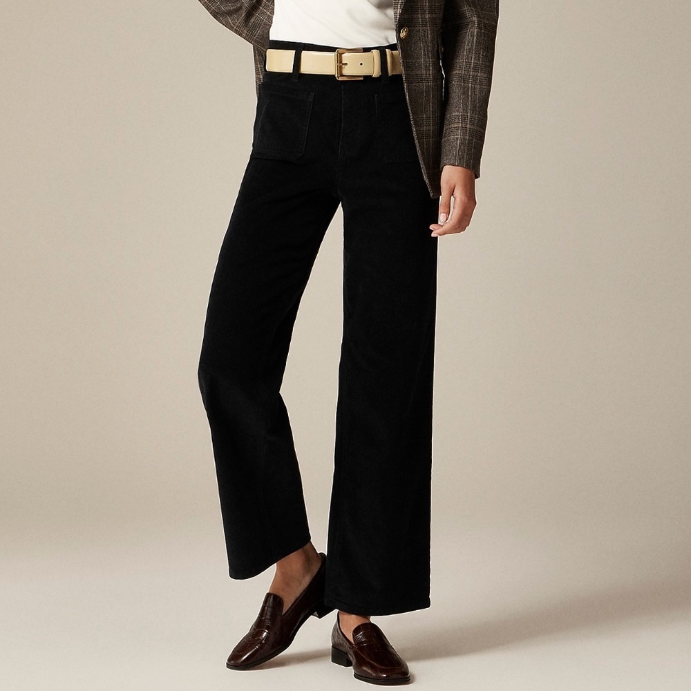 J. Crew Black Sailor Slim-wide Pant in Stretch Corduroy - 27T (Tall)
